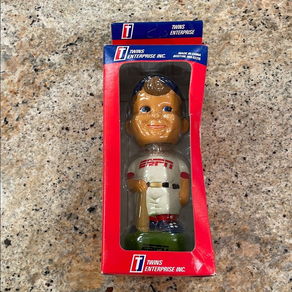 Vintage ESPN 1995 Bobblehead MLB Baseball - Red and White Twins Enterprise Rare